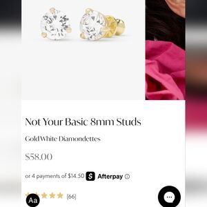 Melinda Maria Studs Gold Nwt Earrings